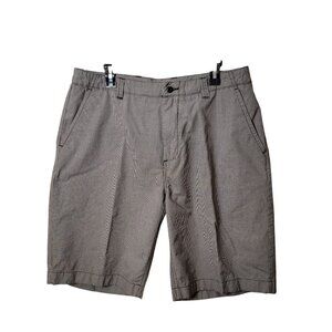 Cremeux Classics Mens Gray Houndstooth Flat Front Shorts Size 38 Cotton Blend Wi